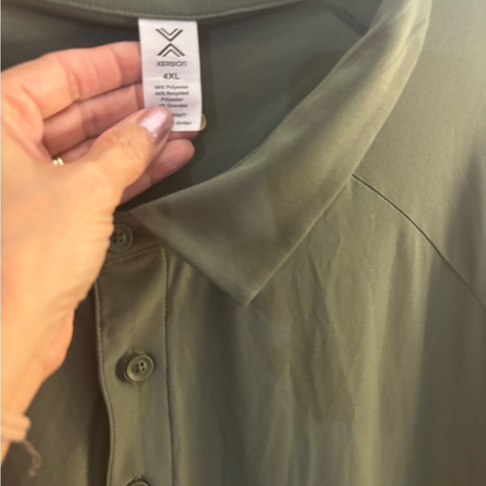 Men's Xersion Big & Tall Quick dry Cooling Green Polo Shirt Sz 4XL - Picture 4 of 7